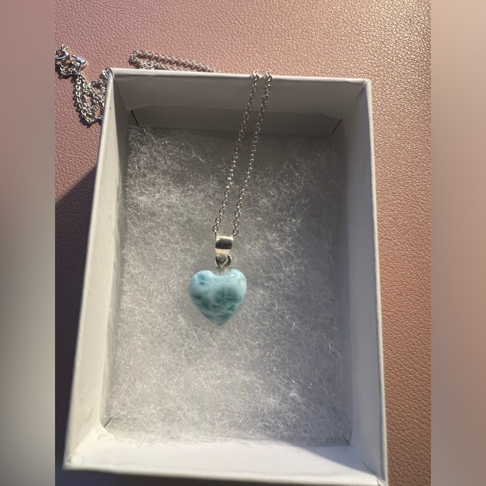 Larimar heart neckalce